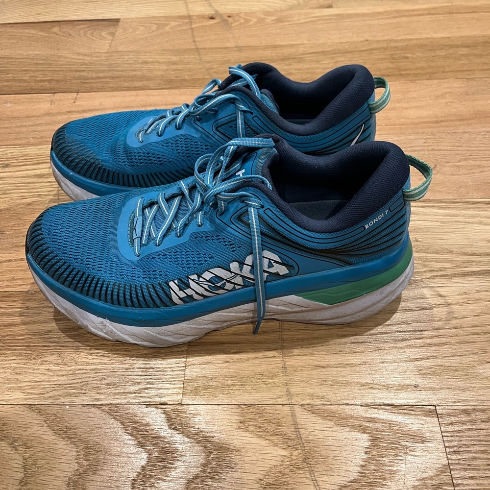 Hoka Teal and Black Athletic Shoes